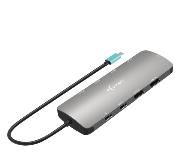I-TEC USB-C Metal Nano 2x HDMI Dock PD 100W +Charger 112W C31NANOHDM2D112W - 1217811 - zdjęcie